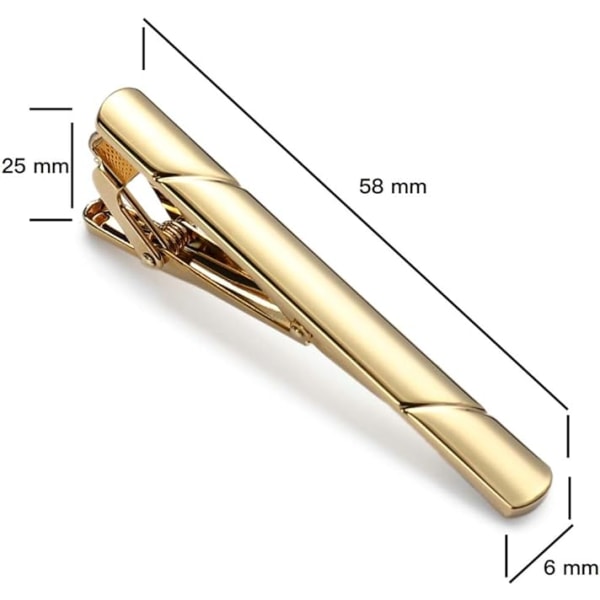 Slips til mænd, slipsespænde sæt til almindelige slips 58*25*6mm guld sort sølv blå