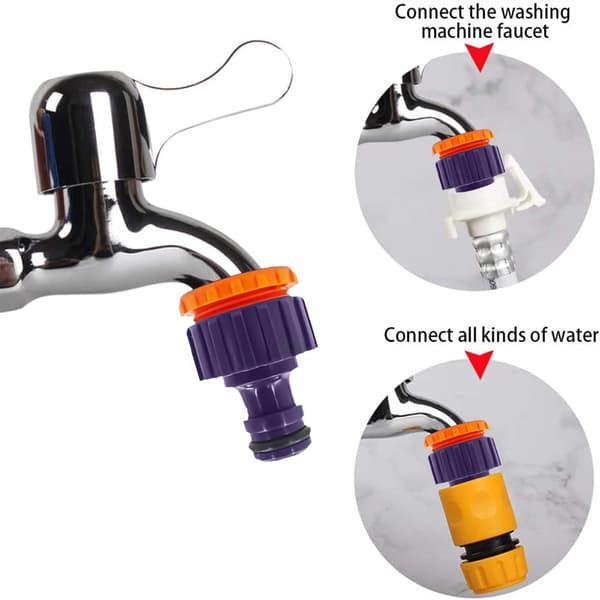 Plast 3/4 '' och 1/2 '' BSP 2in1 Nez de Robinet d'irrigation à Visser flow Tap Connector Threaded Faucet Adapter 9 Pack