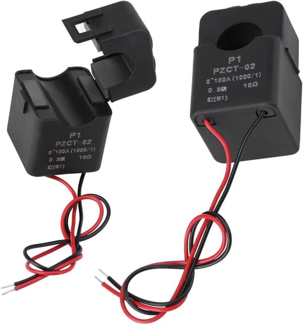 Split Core Strømtranskompatibelmer, PZCT-02 Split Core Strømtranskompatibelmer Spolesensor kompatibel 100A Energimåler