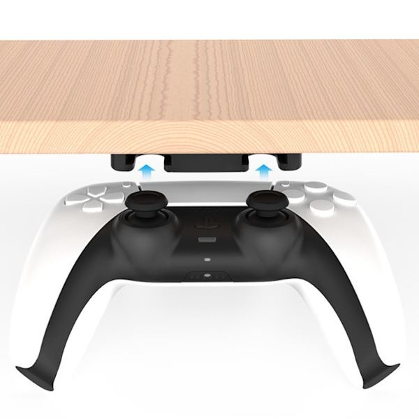 Under Desk Bordställ Tillbehör Kompatibelt med PS5 och PS4-Kontroller - Svart