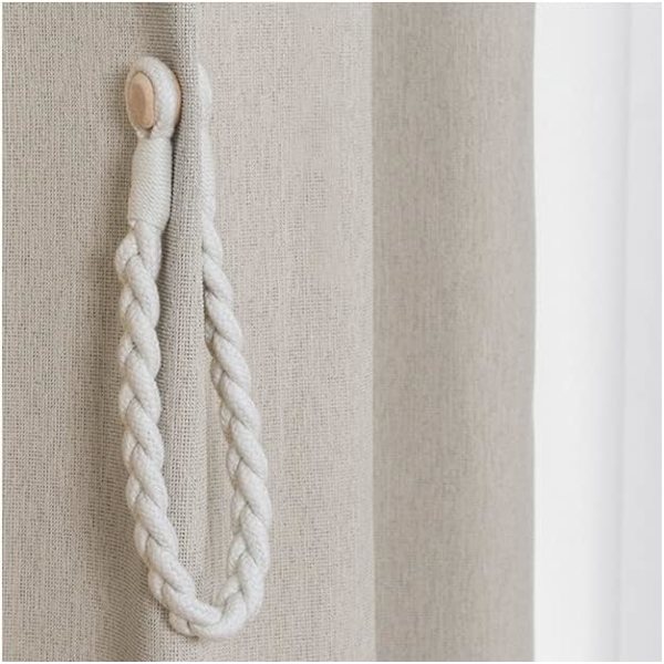 Magnetiske gardinholdere, Boho gardinkroker gardinholder blader bomull flettet gardinklips gardinbindere gardinholder spenner for hjemmekontor kafédekorasjon 50 cm lang (1 par)