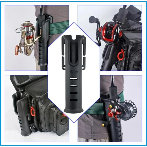 Multifunksjonell nylonbelte stang holder bærbar stang innsetter fiskestang Pesca rack rask belte holder innsetting enhet tilbehør