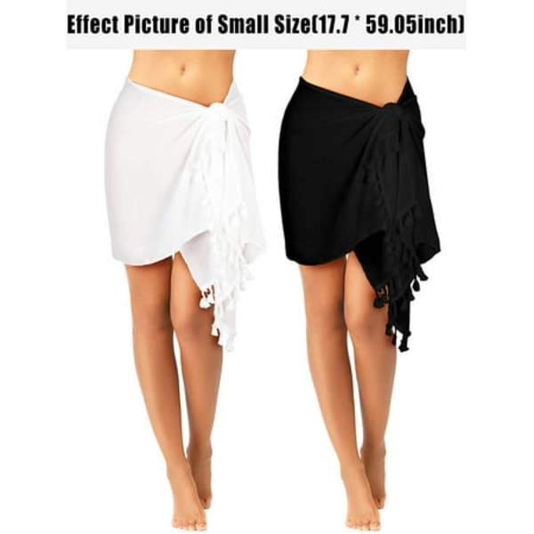 2 stk. Strandhåndklæder Lang Sarong Wrap Fringed Badetøj Sjal til Damer，110*180