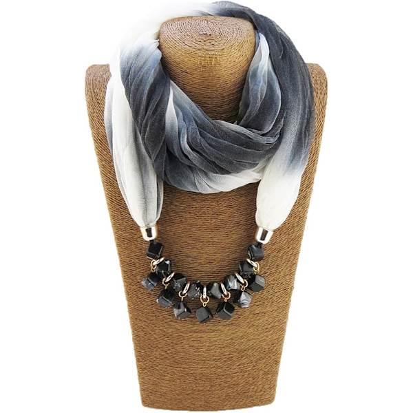 Sjal för kvinnor - Halsband - Chiffonsjal - Elegant solskydd - Med halsband - Smycken för sommar och höst