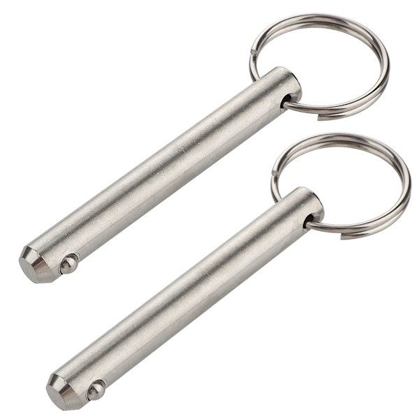 2 stk. lang quick release-stift, diameter 9,5 mm, arbejdslængde 61 mm, samlet