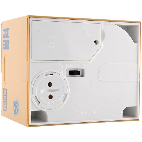 Pengar Box Spargris, Söt Djur Spargris Stjäl Pengar, Vit Katt, Orange