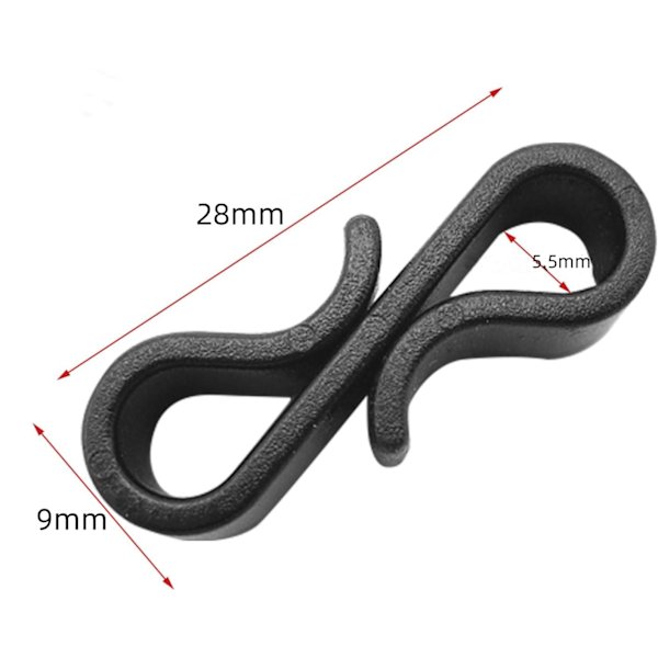 100 stk. Takrenne kroklys klips plast S-form klemme kroker for juledekorasjon hengende lys