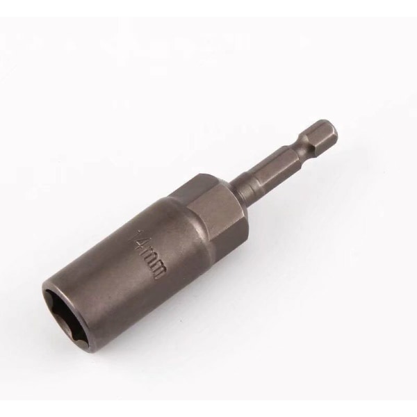 1 x 80 mm pituinen 1/4\" kuusiokoloavainhylsy porakoneille, mutterinvääntimille ja iskupistooliadapterille (14 mm)