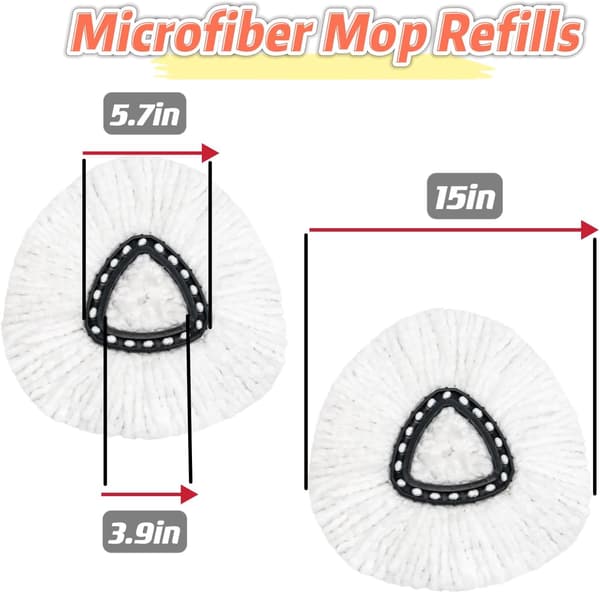 4-pakning Spin Mop Utskiftningshode Spin Mop Refills Kompatibel med