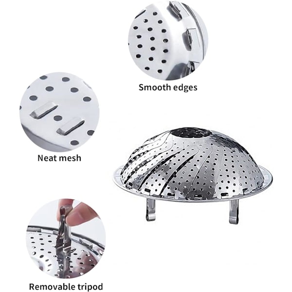 23*7,1 cm grøntsagsdamper med dampindsats i rustfrit stål