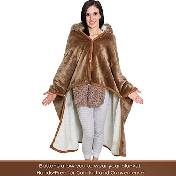 Sloth Bärbar Huvfilt för Vuxna - Fluffy Super Soft Shag