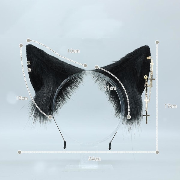 Kissan korvat -tarvikkeet Punk Gothic Cross Cat Ears -panta joulujuhliin C