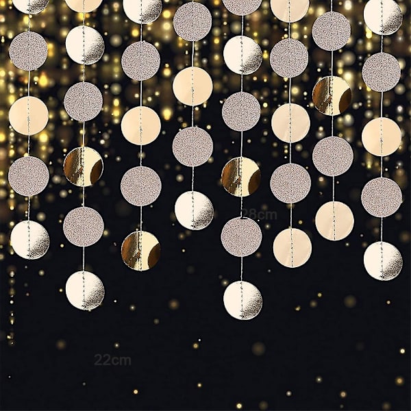 Paper Garland Glitter Circle Dots, For Wedding Birthday Christmas