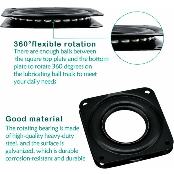 4 st Lazy Metal Swivel Plate Turntable 360 ​​Graders roterande fäste, B