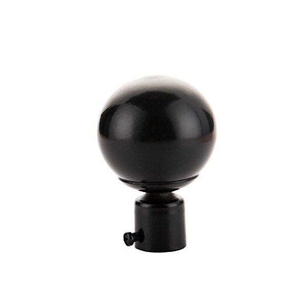 2 stk jernstangfinial 26-28mm runde rustfrie gardinstangfinialer gardinstangfinial - svart 66mm