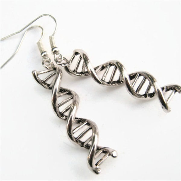 Øreringe DNA Spiral Rustfrit krog Sølv