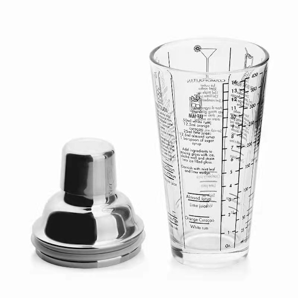 Shaker til dine krydderier, vinaigretteshaker, gradueret målebæger til blanding, 400 ml