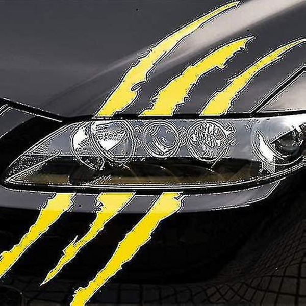 Carstickers Reflekterende Monster Claw Scratch Marks Frontlykt Bumper Klistremerke Vanntett Klistremerke-1 stk