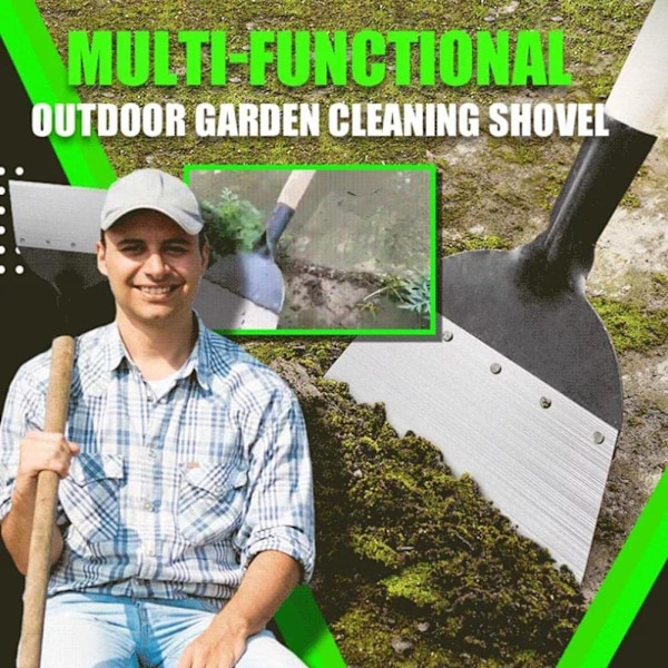 Multifunksjonell utendørs hagerengjøringsspade lukespade stål flat spade isspade karbonstål luking planter gård