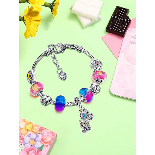 Unicorn Glitrende Krystall Charm Armbånd Bangel For Jente Dame