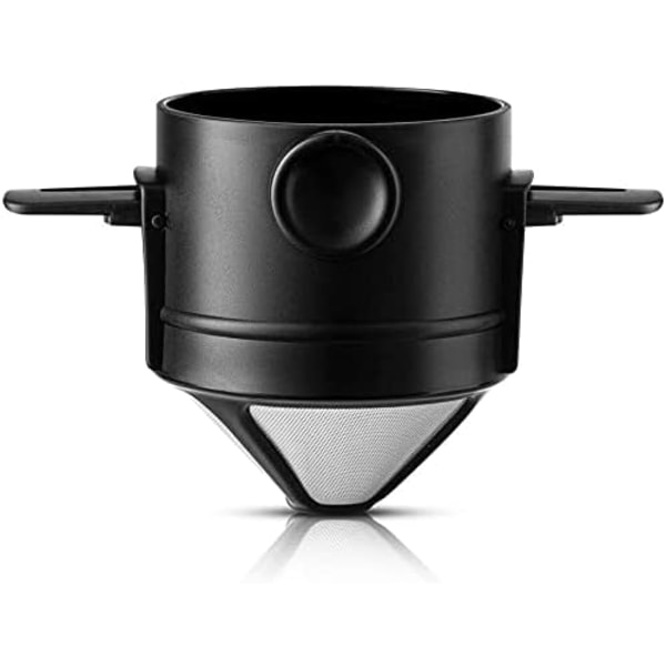 Papirløs gjenbrukbar rustfritt stål kaffefilter drypp for manuell brygging permanent kaffe bærbar høy presisjon 304 rustfritt stål kaffedrypp