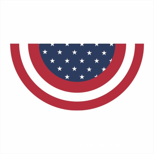 1,5x3Ft USA Patriotic Plissert Fan Flag Amerikansk US Flag Bunting Banner Pat