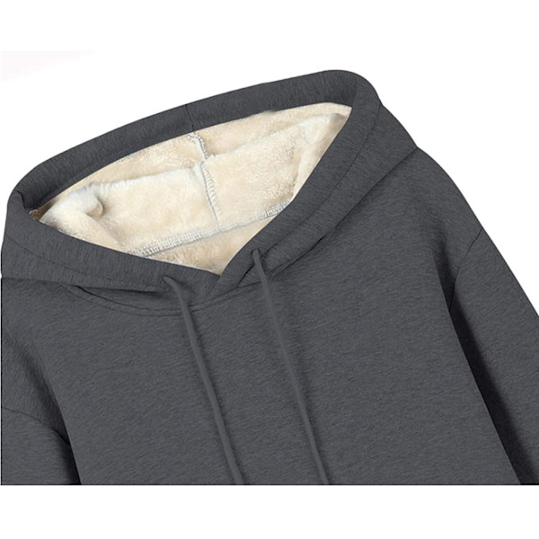 Womens Casual Vinter Varm Fleece Sherpa Foret Pullover Hættetrøje Bl