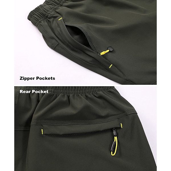Herr Capribyxor Snabbtorkande 3/4 Byxor Under Knäet Shorts Utomhus Camping Shorts med Dragkedja Fickor，2XL