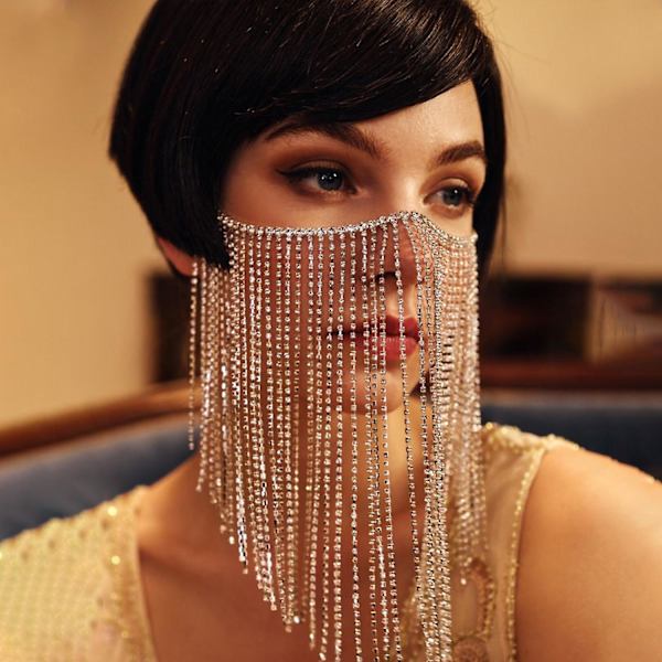 Tofs Mask Bohème Justerbar Sexig Legering Retro Lyx Rhinestone Tofs