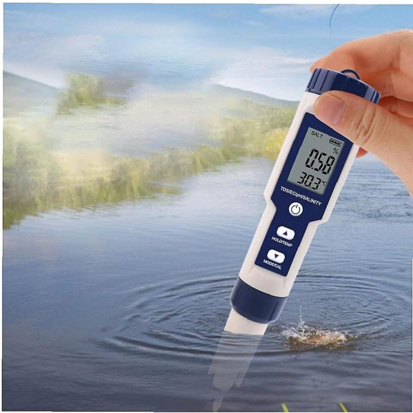 5 i 1 digital måler Tds / Ec / Ph / Salinitet / Temperatur Vand