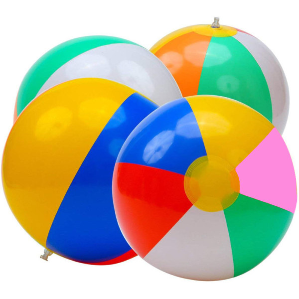 12\" Regnbuefarvede oppustelige strandbolde til strand- og poolparty - 12 stk.