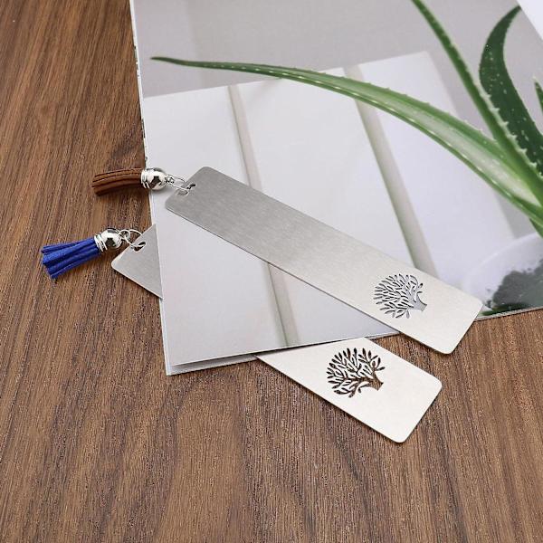 10 kappaleen pakkaus metalliset kirjanmerkit Elämänpuu-kuvioiset kirjanmerkit hapsulla Ruostumattomasta teräksestä valmistetut kirjanmerkit opettajille Opiskelijat