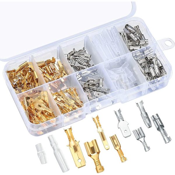 150 stycken Automotive Electrical Crimp Lug Kit, 6,3 mm 4,8 mm 2,8 mm Elektriska