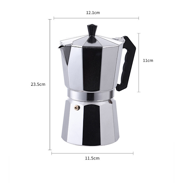 12 kopper kaffemaskine, lavet af aluminium, 600 ml
