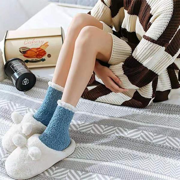6 stk. Kvinders Fluffy Fuzzy Sokker Slippere Bløde Hytte Fleece Cosy Strømpe Stuf