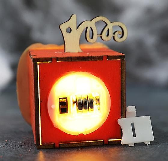 4 st Halloween Pumpa Dekorationer Ljus Trä Prydnader