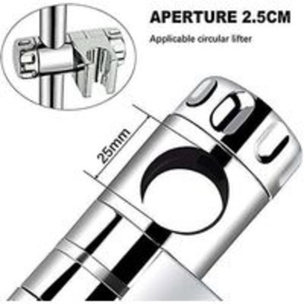 Handhållen duschhållare, väggmonterad duschstång justerbar duschstång duschhållare Notch Grade ABS plast kromfinish, 25mm