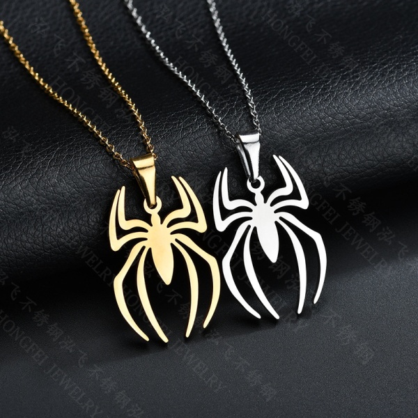 2 stk Spiderman-anheng halskjede sett rustfritt stål lett H