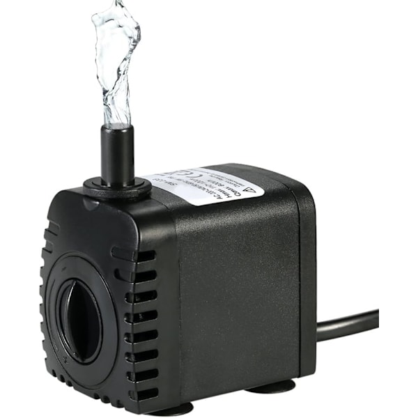 Nedsänkbar vattenpump, 600L/H 8W ultratyst akvarievattenpump med 4 sugkoppsfötter för fontäner fiskbehållare hydroponiska system