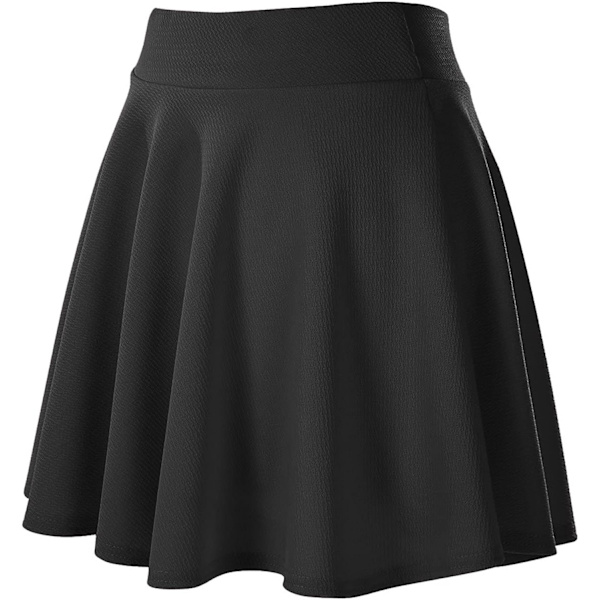 Kvinners Basic Versatile Stretch Flare Casual Mini Skate Skirt,XL