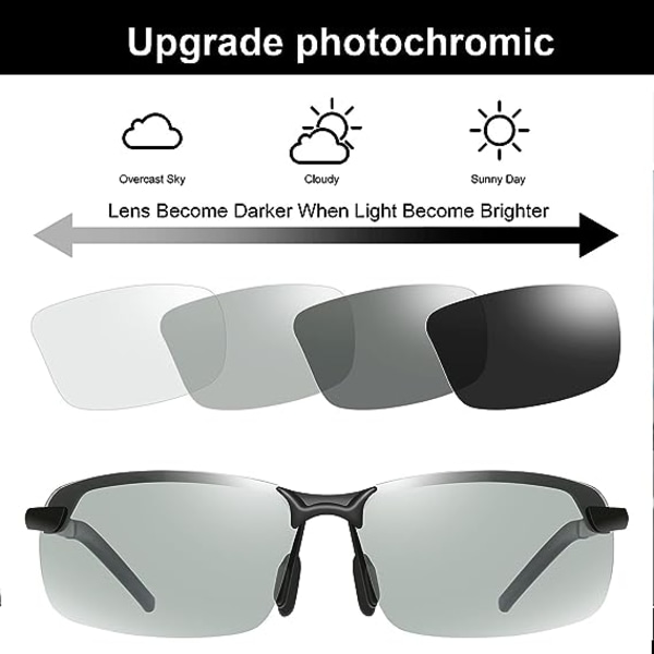 Polariserte fotokromiske kjøresolbriller for menn kvinners dag og N