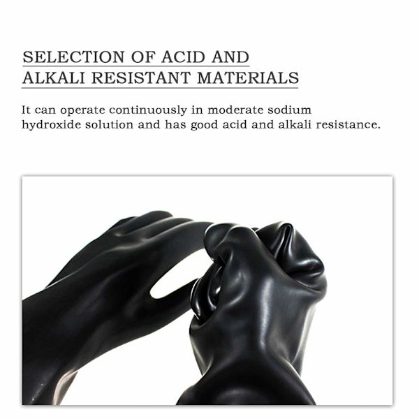 Kemikalieresistente Latexhandsker i Gummi, Syre/Base/Industriel Sikkerhedsarbejde, Lange Beskyttende Handsker, Sorte, 1 Par