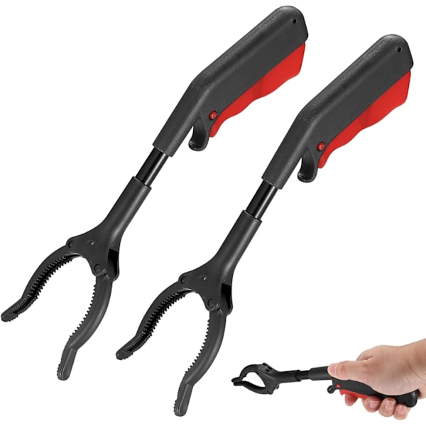2 kpl Senior Reacher Grabber, 28 cm lyhyt roskakoura, roskakoura lapsille ja aikuisille, kannettavat poimintatongit puutarhaan