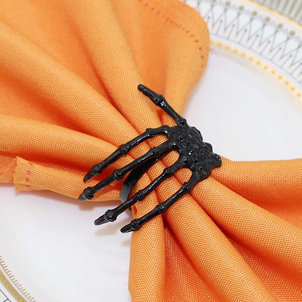 Vinservettring Spöke Hand Halloween Bordsartiklar Svart Legering Spänne-12 stycken