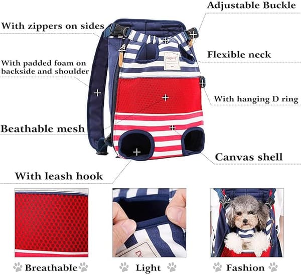 1 PC Pet Carrier Backpack for Small Medium Dogs Cats,Adjustable Pet Front B