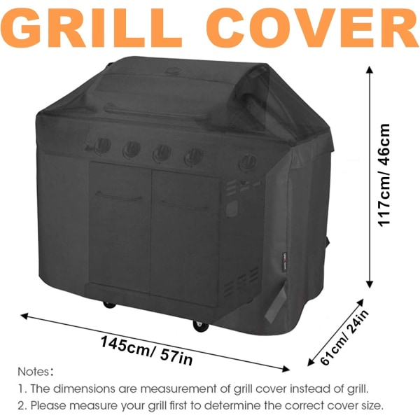 Utomhusgrillskydd, 210D Oxford utomhusgrill presenning, vindtät/anti-UV/vattentät