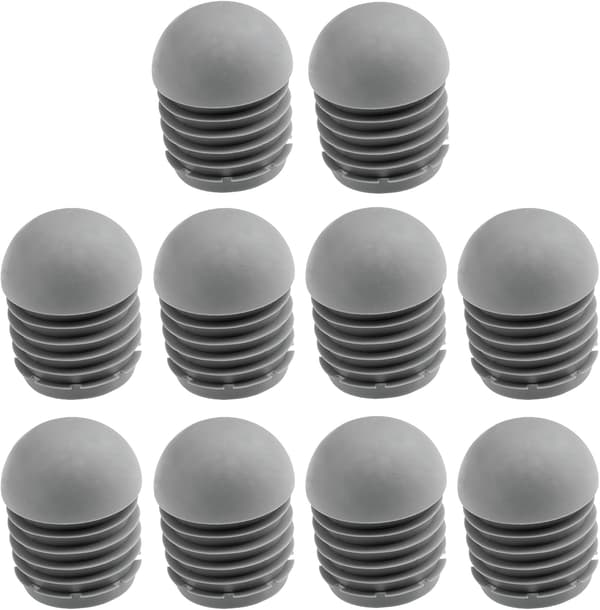 10x Runda stolsrörskydd halkfria grå möbelbensskydd, 25mm