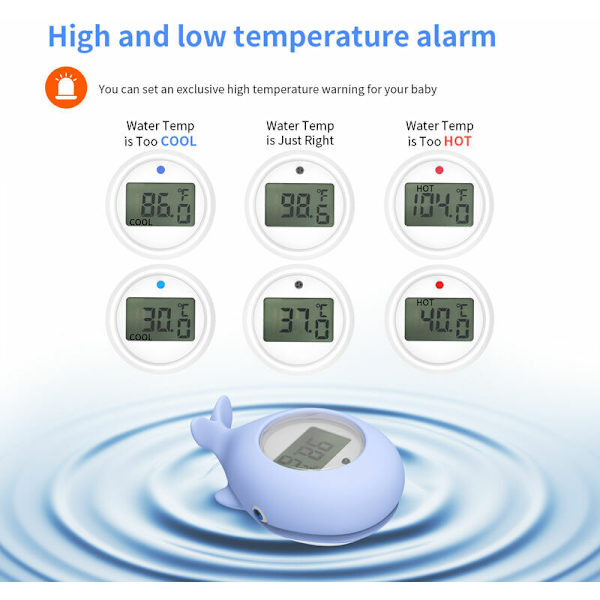 Babybadetermometer, digitalt innendørs badetermometer, badeleker med LED