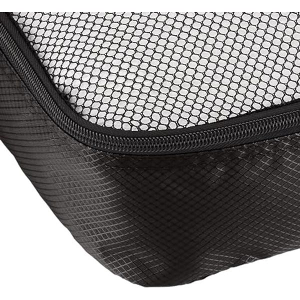 Basic 4-delt sæt med pakkeorganisatorer til rejser - Medium, sort