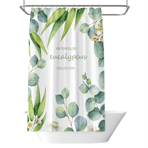 leaf print waterproof shower curtain